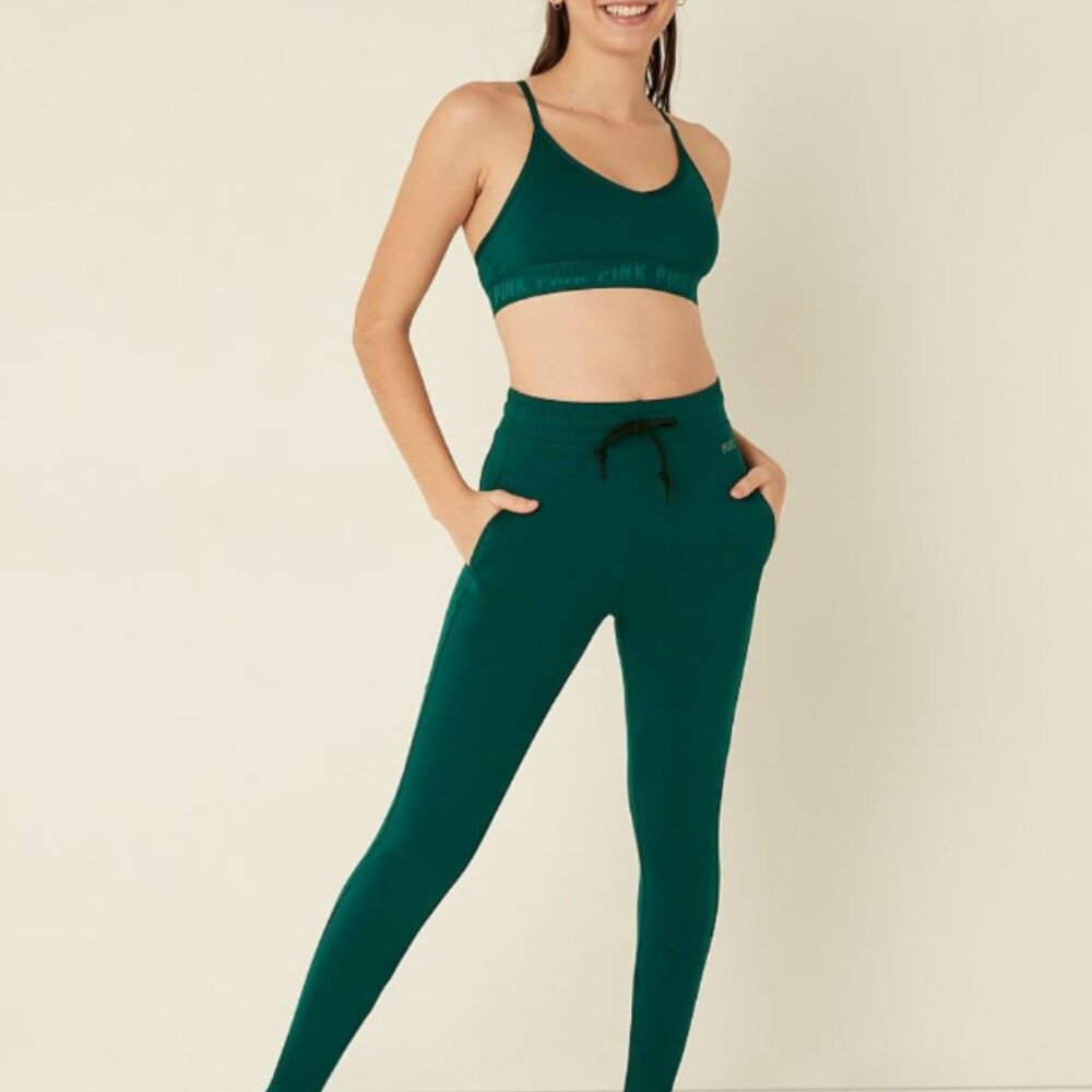 PINK Joggers Victoria's Secret Medium Green Women's Campus Jogger Leggings Pants
